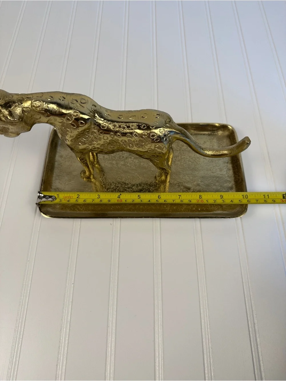 Gold Leopard Jewelry Tray - Decorative Metal Catchall